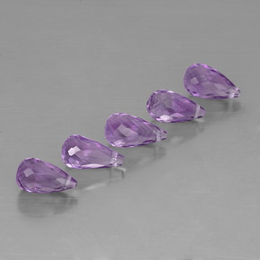 캐럿 천연 바이올렛 아메시스트 보석, 브리올레트, 8.8×4.9 mm, VVS-VS