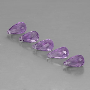 캐럿 천연 바이올렛 아메시스트 보석, 브리올레트, 8.8×4.9 mm, VVS-VS