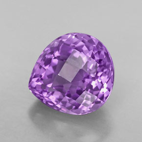4.84캐럿 천연 바이올렛 아메시스트, 배 모양, 11.3×10.5 mm, VVS