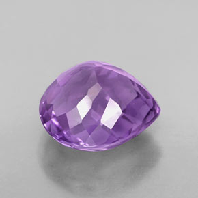 4.84캐럿 천연 바이올렛 아메시스트, 배 모양, 11.3×10.5 mm, VVS