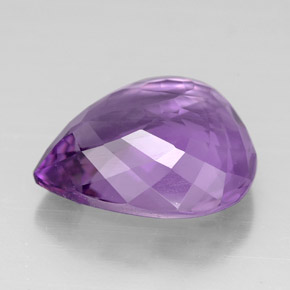 6.22캐럿 천연 바이올렛 아메시스트, 배 모양, 13.9×12.1 mm, VVS