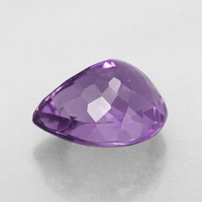 6.85캐럿 천연 바이올렛 아메시스트, 배 모양, 13.8×11.2 mm, VVS