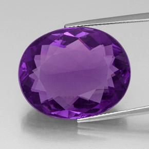 30.82캐럿 천연 퍼플 아메시스트, 타원형 컷, 24×19.6 mm, VVS