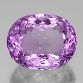 39.35캐럿 천연 바이올렛 아메시스트, 타원형 컷, 24.1×19.4 mm, VVS