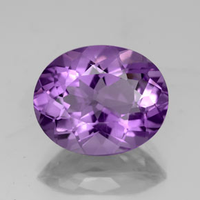 3.96캐럿 천연 바이올렛 아메시스트, 타원형 컷, 12×9.8 mm, VS