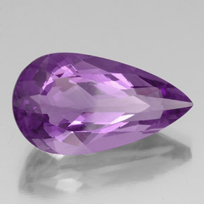 20.93캐럿 천연 바이올렛 아메시스트, 배 모양, 26.2×14.6 mm, VS