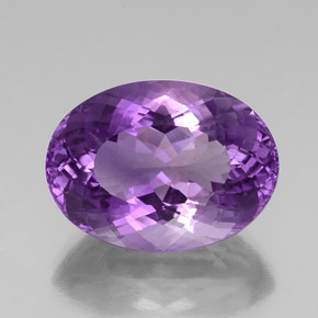 29.09캐럿 천연 퍼플 아메시스트, 타원형 컷, 23.4×17.2 mm, VVS-VS