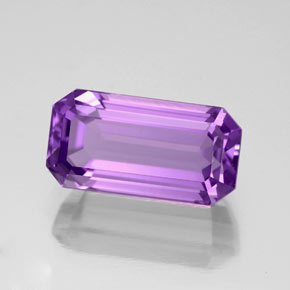 5.27캐럿 천연 바이올렛 아메시스트, 에메랄드 컷, 13.6×7.1 mm, VVS-VS