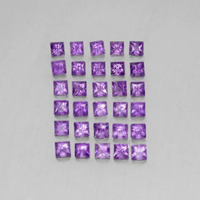 3.77캐럿 천연 미디엄 바이올렛 아메시스트 보석, 스퀘어, 3.1×3.1 mm, VS