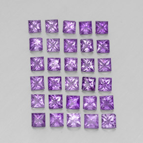 캐럿 천연 바이올렛 아메시스트 보석, 스퀘어, 3×3 mm, VS