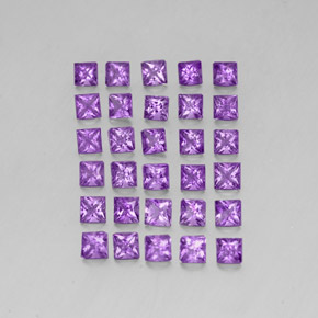 캐럿 천연 바이올렛 아메시스트 보석, 스퀘어, 3.1×3.1 mm, VS