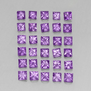 캐럿 천연 바이올렛 아메시스트 보석, 스퀘어, 2.9×2.9 mm, VS