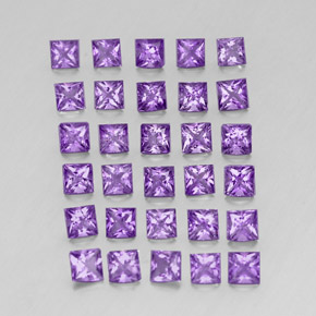 캐럿 천연 바이올렛 아메시스트 보석, 스퀘어, 3×3 mm, VS