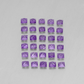 3.77캐럿 천연 비비드 바이올렛 아메시스트 보석, 스퀘어, 3.1×3 mm, VS-SI