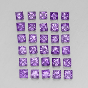 캐럿 천연 바이올렛 아메시스트 보석, 스퀘어, 3×3 mm, VS