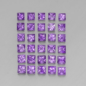 캐럿 천연 바이올렛 아메시스트 보석, 스퀘어, 2.9×2.9 mm, VS