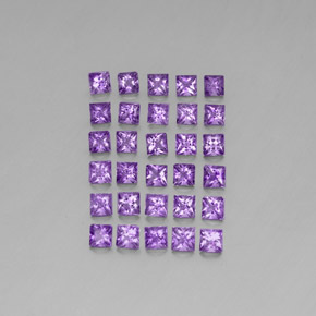 3.67캐럿 천연 바이올렛 아메시스트 보석, 스퀘어, 3×3 mm, VS