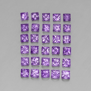 3.67캐럿 천연 바이올렛 아메시스트 보석, 스퀘어, 3×3 mm, VS