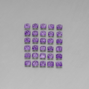 3.67캐럿 천연 바이올렛 아메시스트 보석, 스퀘어, 3×3 mm, VS