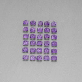 3.59캐럿 천연 인텐스 바이올렛 아메시스트 보석, 스퀘어, 3×3 mm, VS