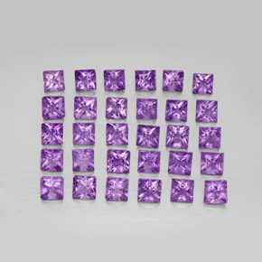 캐럿 천연 바이올렛 아메시스트 보석, 스퀘어, 3.2×3.2 mm, VS