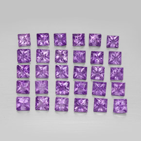 캐럿 천연 바이올렛 아메시스트 보석, 스퀘어, 3.2×3.2 mm, VS