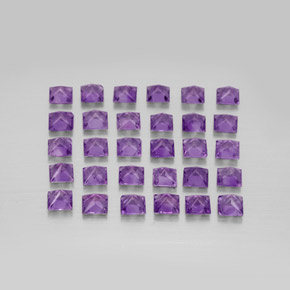 캐럿 천연 바이올렛 아메시스트 보석, 스퀘어, 3.2×3.2 mm, VS