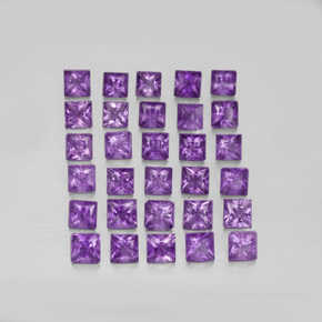 캐럿 천연 바이올렛 아메시스트 보석, 스퀘어, 3.1×3.1 mm, VS