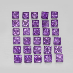 캐럿 천연 바이올렛 아메시스트 보석, 스퀘어, 3.1×3.1 mm, VS