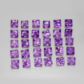 캐럿 천연 바이올렛 아메시스트 보석, 스퀘어, 3×3 mm, VS