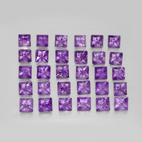 캐럿 천연 바이올렛 아메시스트 보석, 스퀘어, 3×3 mm, VS