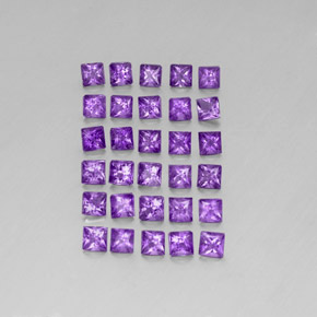3.79캐럿 천연 바이올렛 아메시스트 보석, 스퀘어, 3.1×3.1 mm, VS