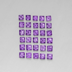 3.81캐럿 천연 바이올렛 아메시스트 보석, 스퀘어, 3.1×3 mm, VS