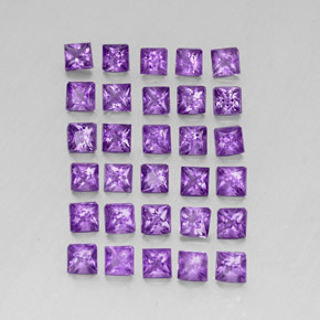 3.81캐럿 천연 바이올렛 아메시스트 보석, 스퀘어, 3.1×3 mm, VS