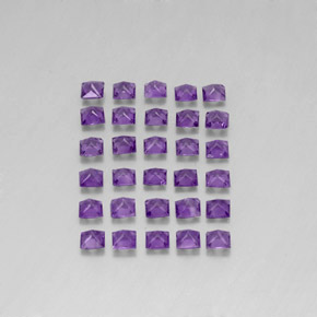 3.81캐럿 천연 바이올렛 아메시스트 보석, 스퀘어, 3.1×3 mm, VS