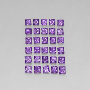 캐럿 천연 바이올렛 아메시스트 보석, 스퀘어, 3×3 mm, VS
