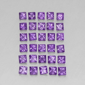캐럿 천연 바이올렛 아메시스트 보석, 스퀘어, 3×3 mm, VS