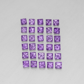 3.64캐럿 천연 미디엄 핑크 바이올렛 아메시스트 보석, 스퀘어, 3×3 mm, VS