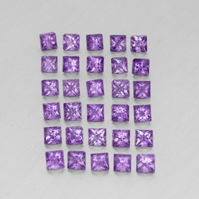 3.64캐럿 천연 미디엄 핑크 바이올렛 아메시스트 보석, 스퀘어, 3×3 mm, VS