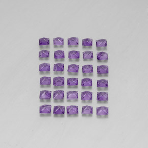 3.64캐럿 천연 미디엄 핑크 바이올렛 아메시스트 보석, 스퀘어, 3×3 mm, VS