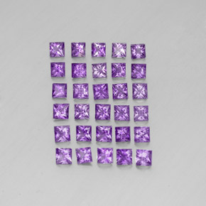 캐럿 천연 바이올렛 아메시스트 보석, 스퀘어, 3.2×3.1 mm, VS