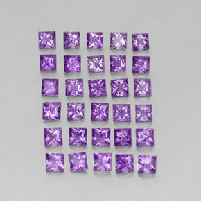 캐럿 천연 바이올렛 아메시스트 보석, 스퀘어, 3.2×3.1 mm, VS