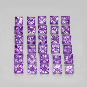 캐럿 천연 바이올렛 아메시스트 보석, 스퀘어, 3.1×3.1 mm, VS