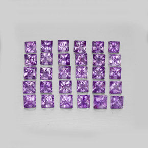 캐럿 천연 바이올렛 아메시스트 보석, 스퀘어, 3×3 mm, VS