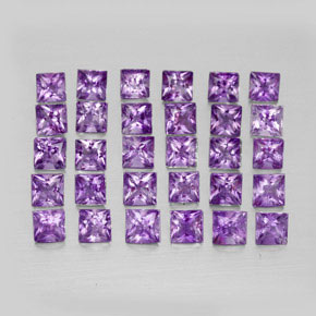 캐럿 천연 바이올렛 아메시스트 보석, 스퀘어, 3×3 mm, VS