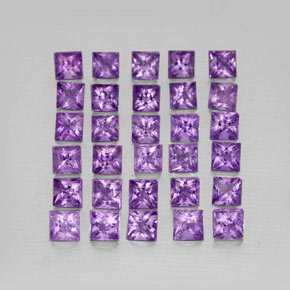 캐럿 천연 바이올렛 아메시스트 보석, 스퀘어, 3×2.9 mm, VS