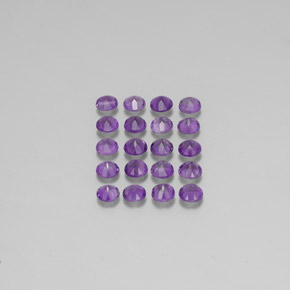 캐럿 천연 바이올렛 아메시스트 보석, 라운드 컷, 3.57 mm, VS