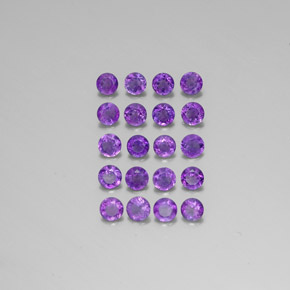 캐럿 천연 바이올렛 아메시스트 보석, 라운드 컷, 3.48 mm, VS