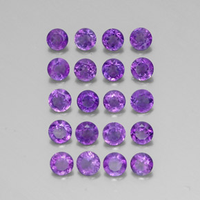 캐럿 천연 바이올렛 아메시스트 보석, 라운드 컷, 3.48 mm, VS