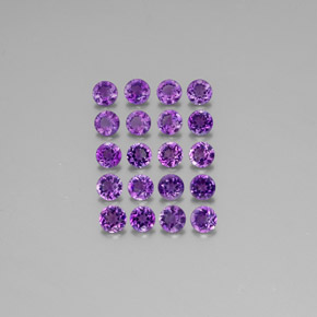 캐럿 천연 바이올렛 아메시스트 보석, 라운드 컷, 3.56 mm, VS